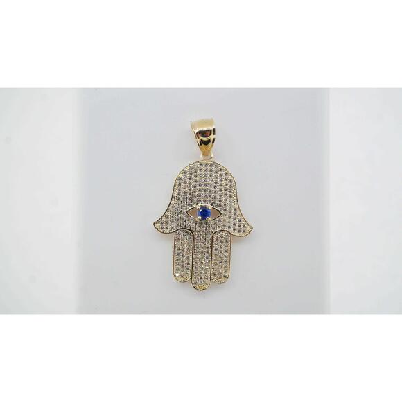 Estate Sale Fine CZ 14k Yellow Gold Pendant, Gram Weight 8.70 - Vintage Style